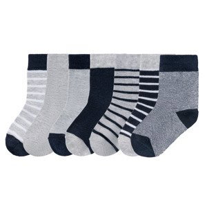 lupilu® Chlapčenské ponožky, 7 párov (27/30, pruhy/sivá/biela/námornícka modrá)