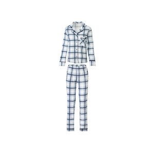 esmara® Dámske flanelové pyžamo (S (36/38), károvaná/biela)