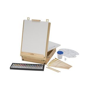 crelando® Stolový maliarsky stojan v kufríku, 52-dielna súprava