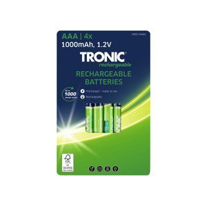 TRONIC® Nabíjateľné batérie Ni-MH Ready 2 Use, 4 kusy (AAA)