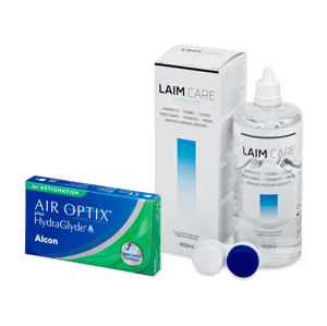 Air Optix plus HydraGlyde for Astigmatism (3 šošovky) + roztok Laim-Care 400 ml