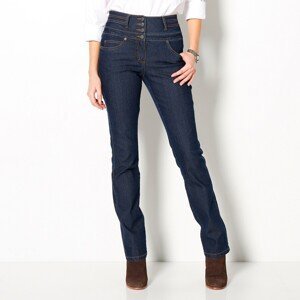 Blancheporte Rovné džínsy s vysokým pásom tmavomodrá 52