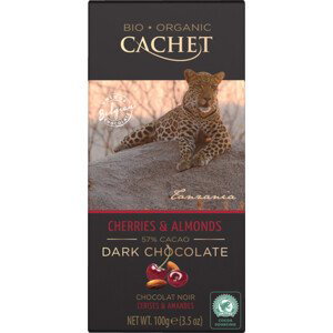 CACHET ES CACHET čokoláda Tanzania Organic horká 57% čerešne a mandle 100g 100 g