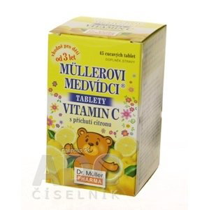 Dr. Müller Pharma s.r.o. MÜLLEROVE medvedíky - vitamín C tbl s príchuťou citrónu 1x45 ks 45 ks