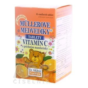 Dr. Müller Pharma s.r.o. MÜLLEROVE medvedíky - vitamín C tbl s príchuťou mandarínky 1x45 ks 45 ks