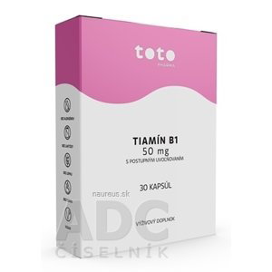 TOTO Pharma s.r.o. TOTO TIAMÍN B1 50 mg cps s postupným uvoľňovaním 1x30 ks 50mg