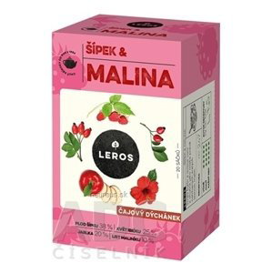 LEROS, s r.o. LEROS ČAJOVÁ CHVÍĽKA ŠÍPKA & MALINA ovocný čaj aromatizovaný, nálevové vrecká 20x2 g (40 g)