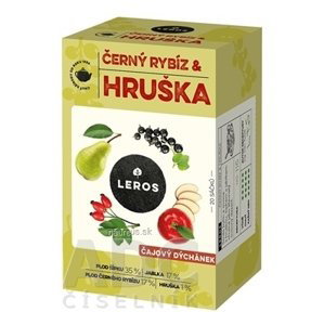 LEROS, s r.o. LEROS ČAJOVÁ CHVÍĽKA ČIERNA RÍBEZĽA & HRUŠKA ovocný čaj aromatizovaný, nálevové vrecká 20x2,5 g (50 g)