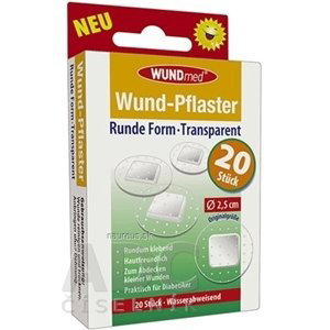 WUNDmed GmbH & Co. KG WUNDmed Kruhová náplasť Transparentná (priemer 2,5 cm) 1x20 ks
