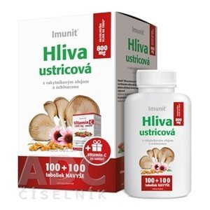 Simply You Pharmaceuticals a.s. Imunit HLIVA ustricová 800 mg Akcia cps s rakytníkom a echinaceou (100 + zadarmo 100) ks + darček Vitamín C URGENT tbl 30 ks, 1x1 set