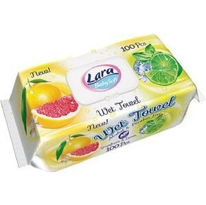 Lara vlhčené ubrousky 100 ks klip grapefruit & lemon