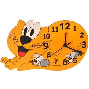 Detské drevené hodiny – Mačka