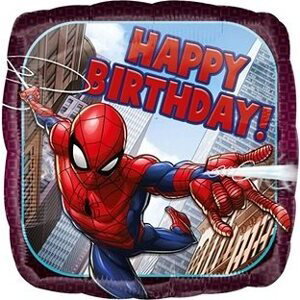 Balón fóliový 43 cm – Spiderman Happy birthday