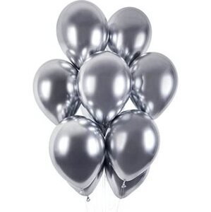 Balóniky chromované 50 ks strieborné lesklé – priemer 33 cm
