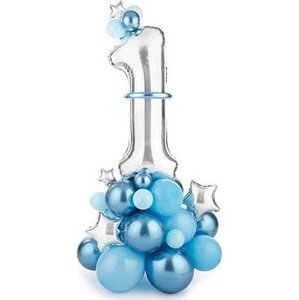 Súprava balónikov 1. narodeniny chlapec – modrá 90 × 140 cm – 45 ks