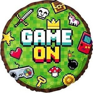 Balónik fóliový game on – pixel – minecraft – 45 cm